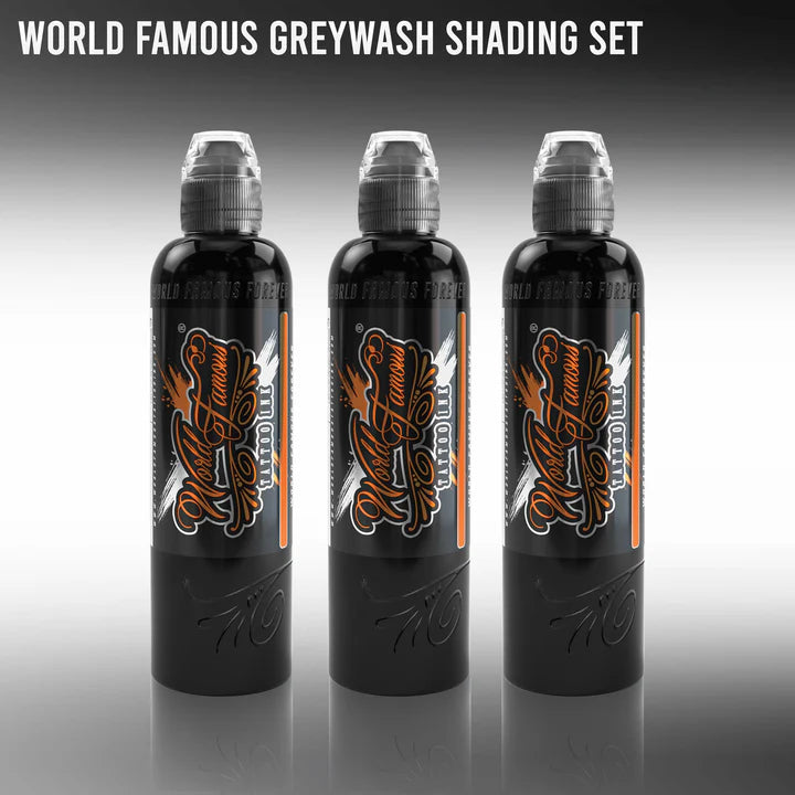 3 Bottle Greywash Set - World Famous Tattoo Ink - Pick Size Secondary image