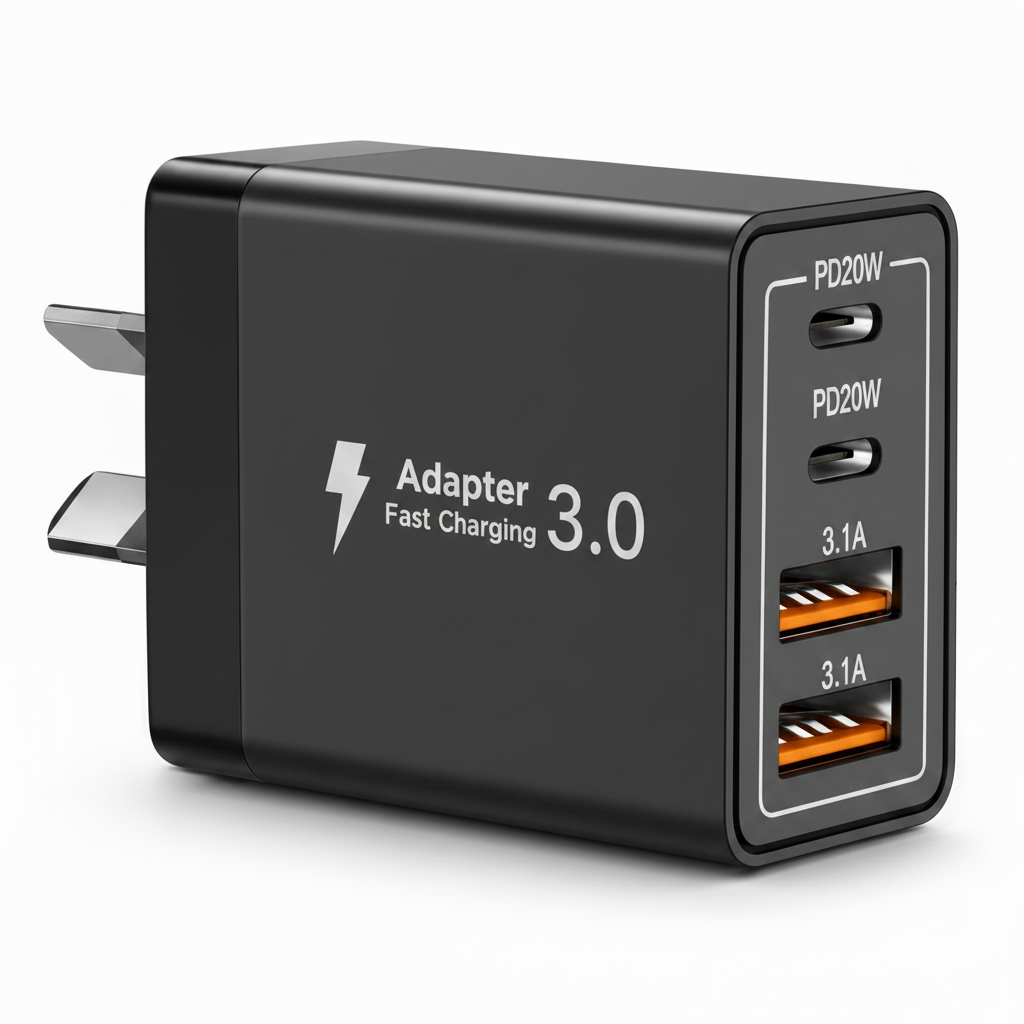 4-Port USB Wall Charger 55W – Fast Charging Block - AU/NZ Plug Secondary image