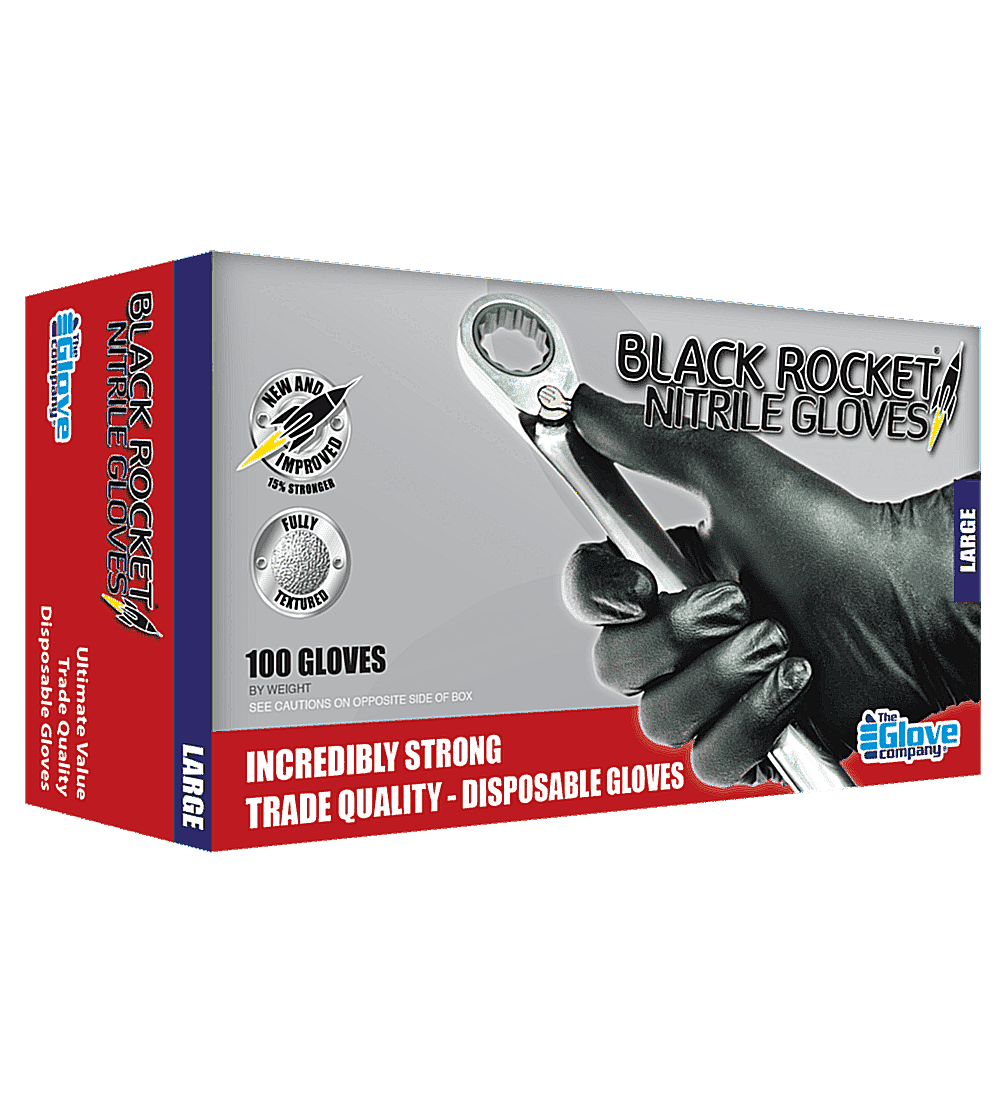 Black Rocket® Premium Nitrile Gloves - Box of 100 Main image