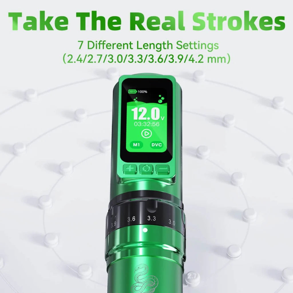Dragonhawk - (Limited Edition) Fold Pro - Year of the Snake Edition - Wireless Tattoo Machine with Dual Batteries | Stroke Changing (2.4mm - 4.2mm)