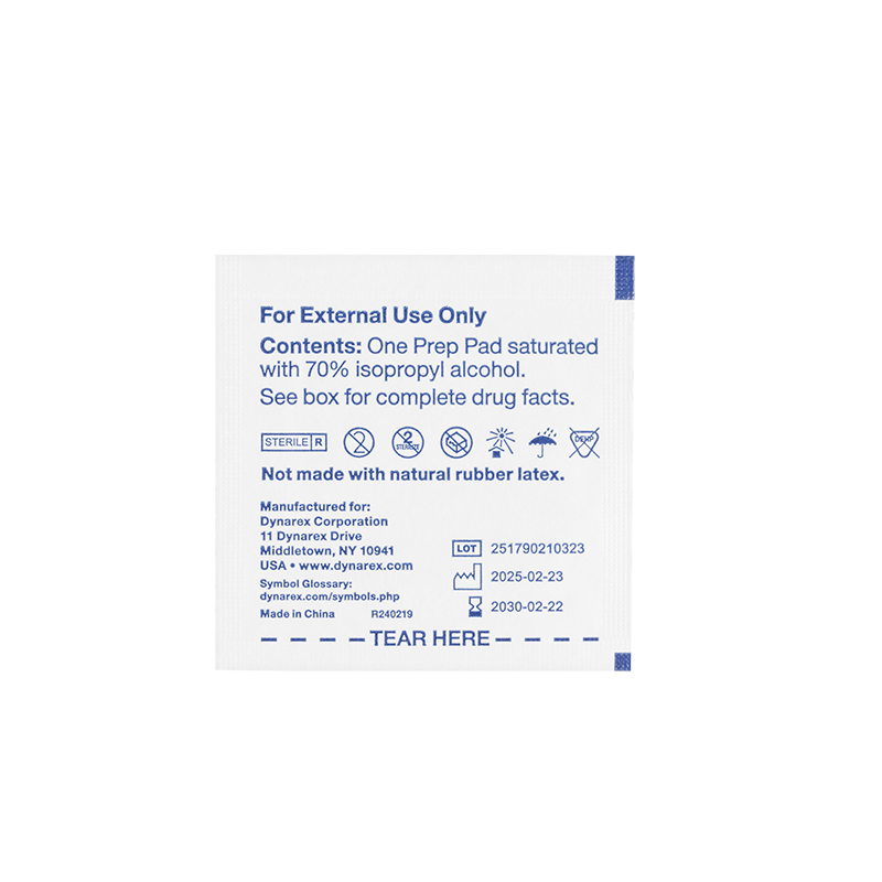 Dynarex Alcohol Prep Pads (Medium)