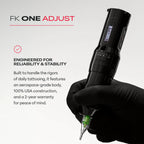 FK Irons ONE - Adjustable Stroke - Tattoo Machine with Drop in Battery - 2.0mm to 5.0mm - Stealth