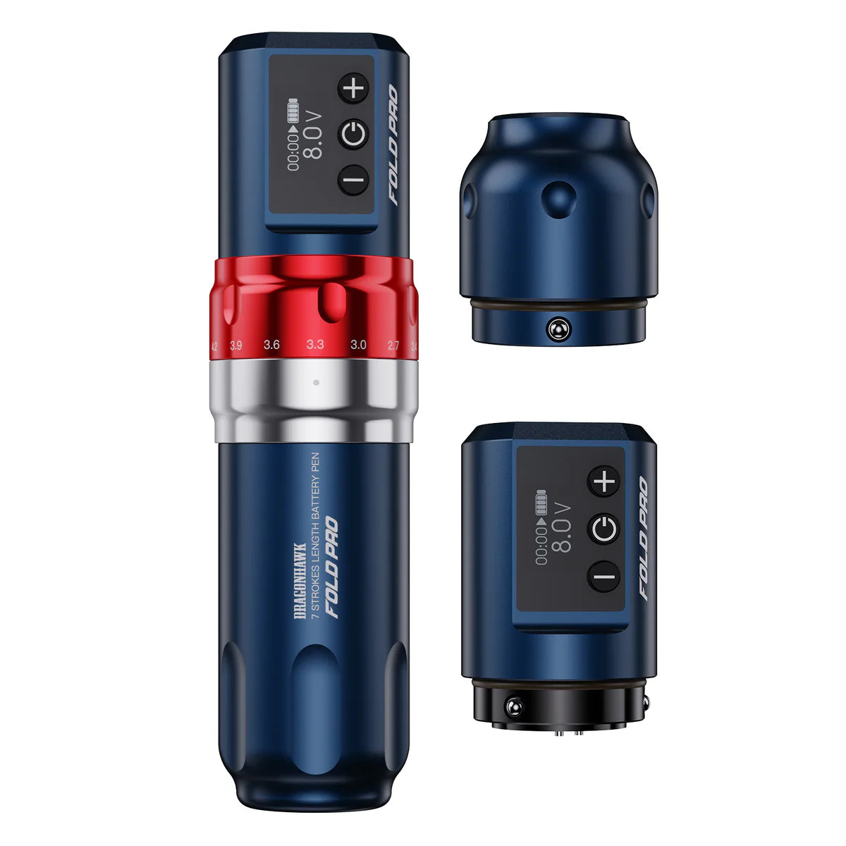 Dragonhawk Wireless Tattoo Pen Machine with 7 Stroke Length | Two Batteries | Fold Pro