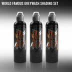 3 Bottle Greywash Set - World Famous Tattoo Ink - Pick Size