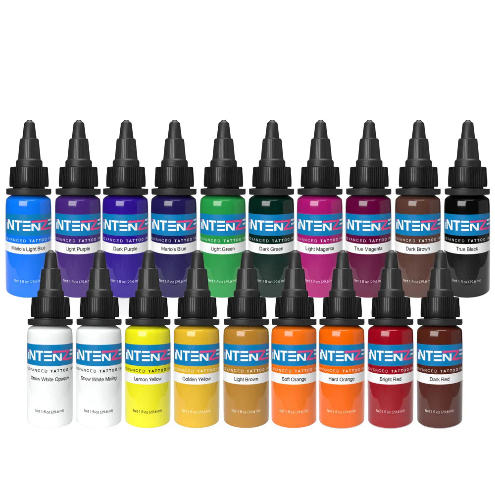 Basic 1oz Color Set - Intenze Tattoo Ink - 19 Bottles Main image