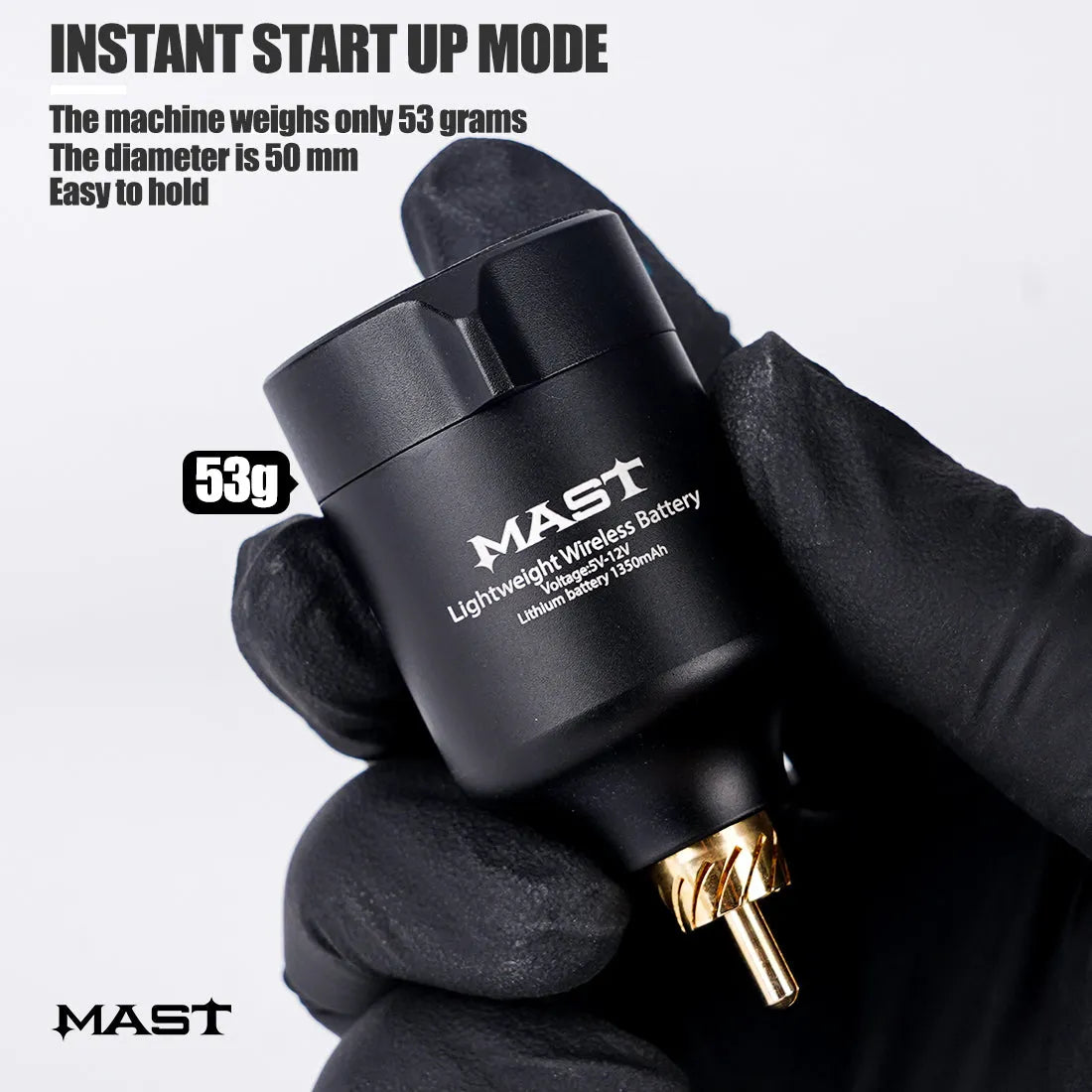Mast - T1 - Wireless Tattoo Battery - RCA Connection