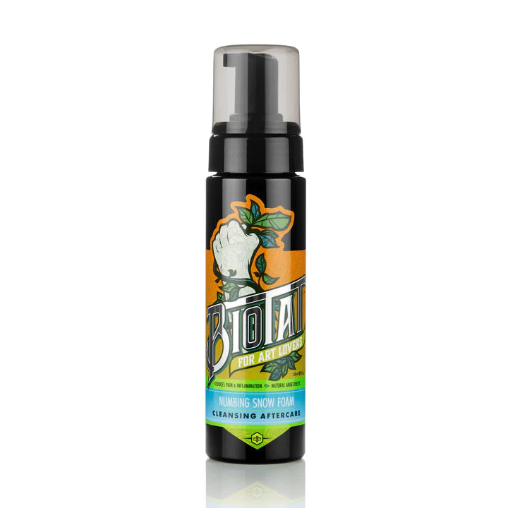 Natural Numbing Snow Foam Aftercare Cleanser by BioTat