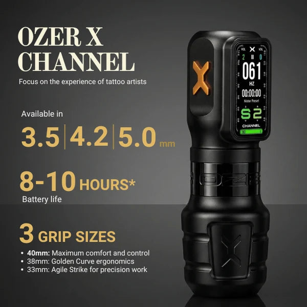 Ozer X Channel tattoo machine in black