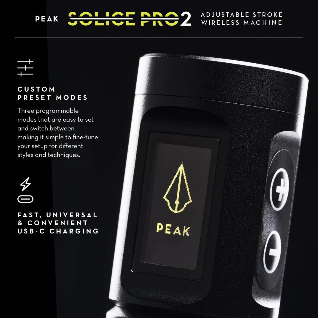 Peak Solice Pro 2 - Wireless Tattoo Machine - Pick Colour