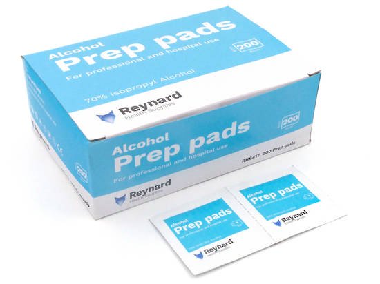 Reynard Alcohol Prep Pads - Box of 200