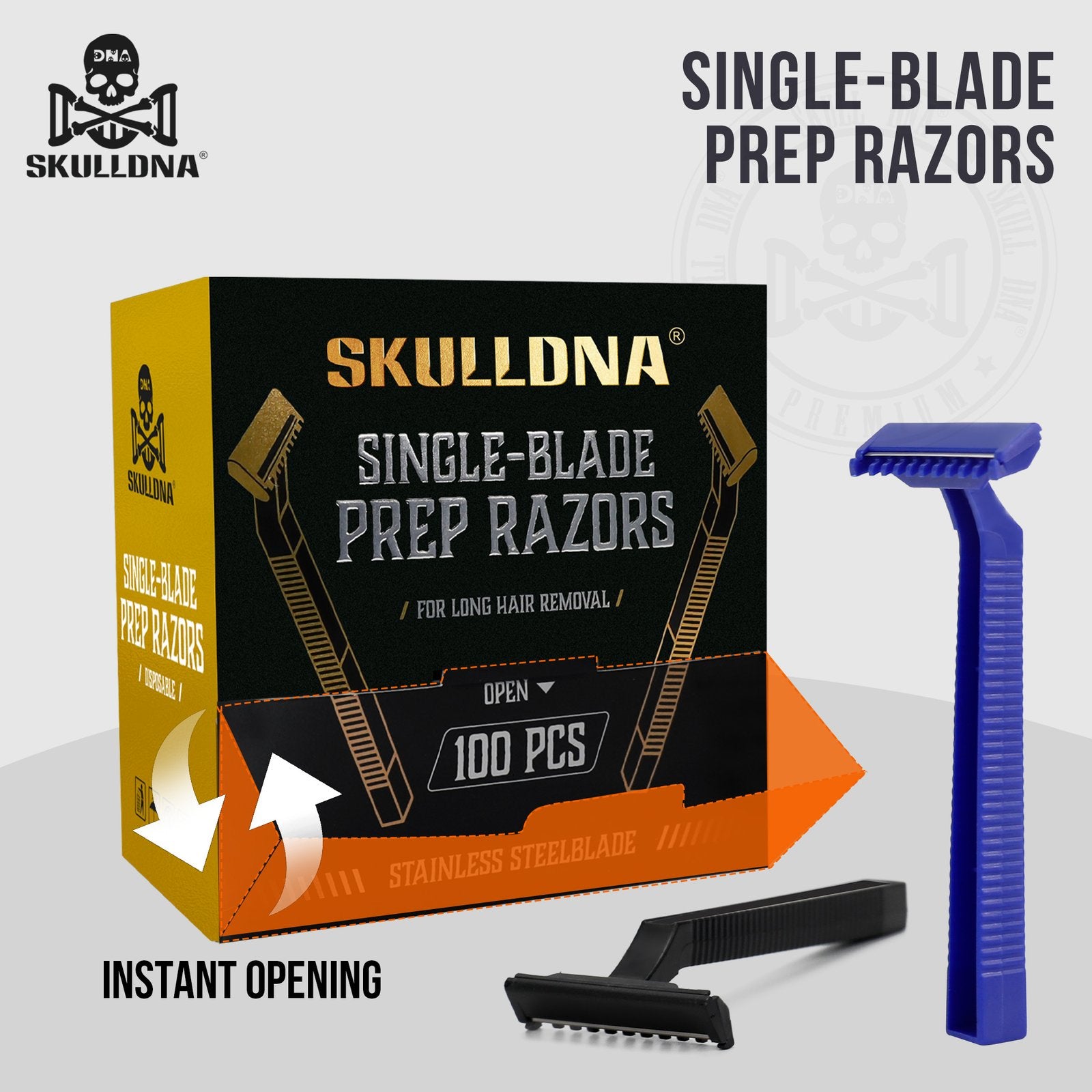 SKULLDNA - Black Prep Razors - 100 per box