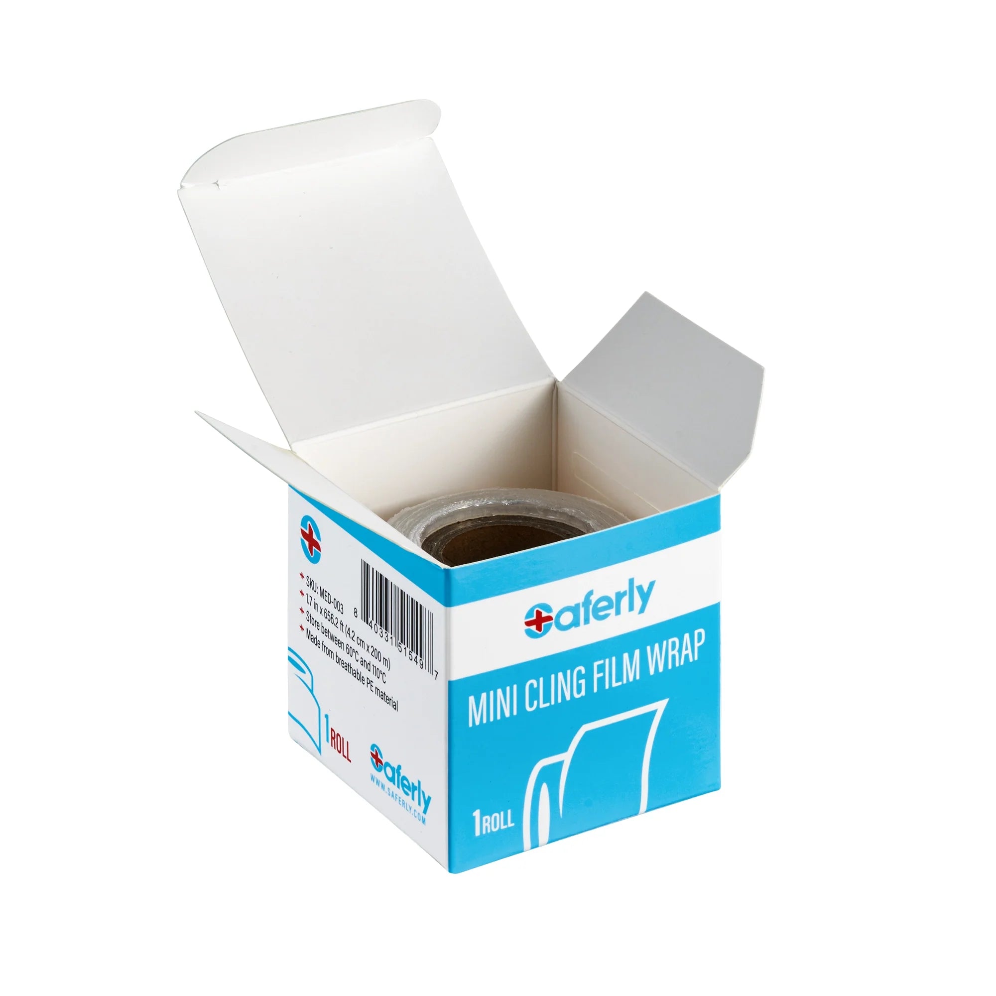 Saferly Medical Mini Cling Film Wrap - 4.2cm x 200m Roll Main image