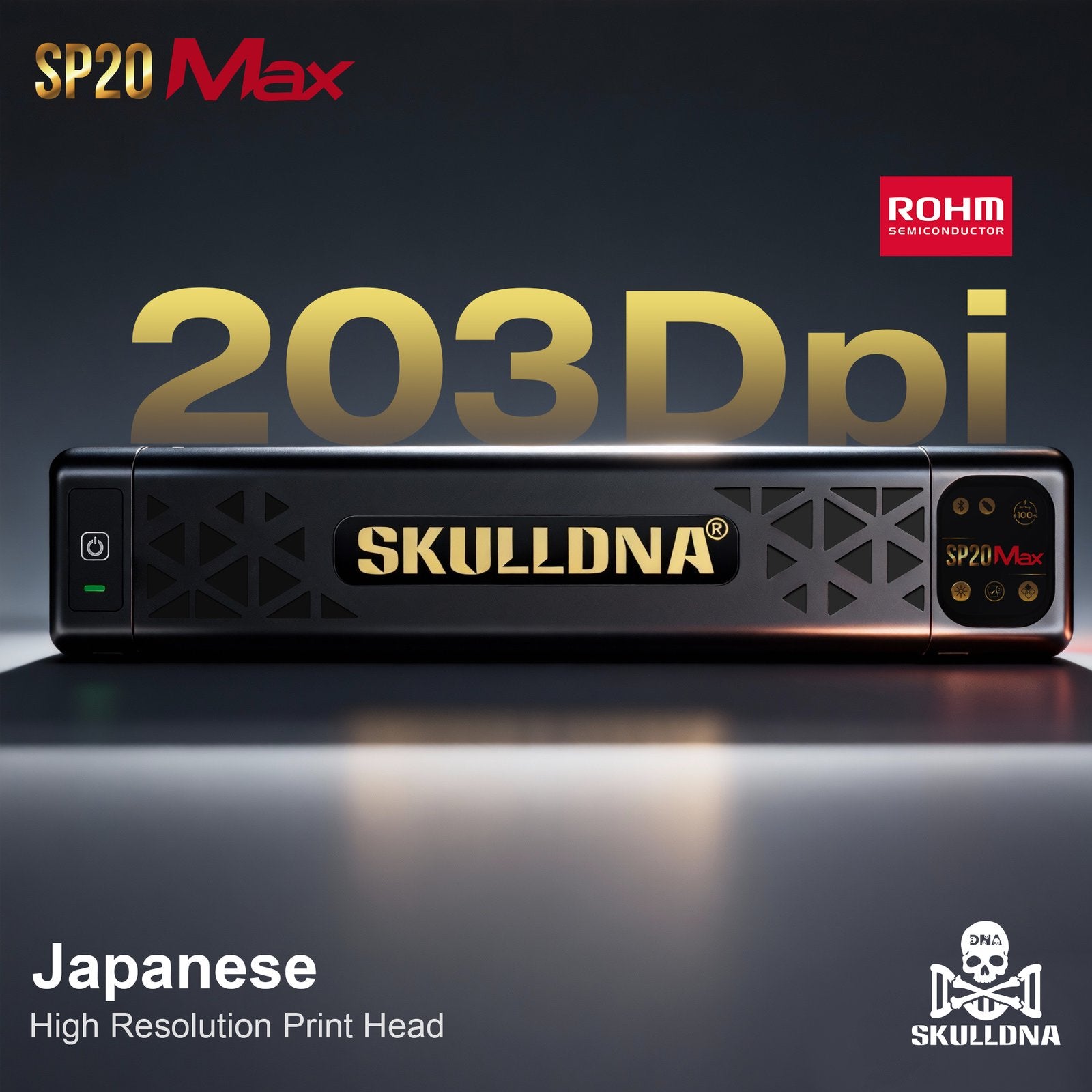 SKULLDNA MAX - Wireless Bluetooth Printer - Smart Touchscreen- SP20 - Japanese High Resolution Printhead