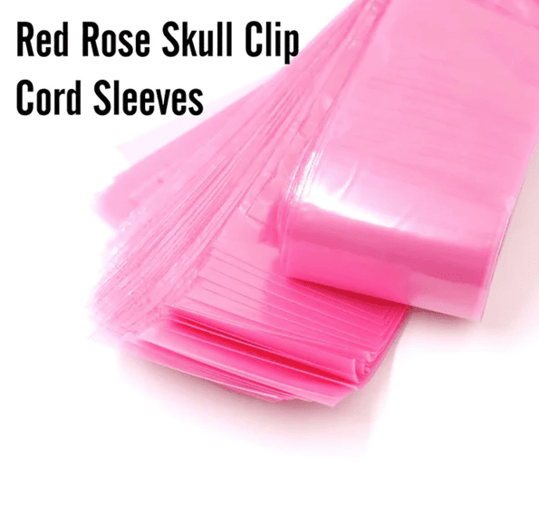 Red Rose Skull Clip Cord Sleeves (50 X 800 Mm) (125pk) (Pink) Secondary image
