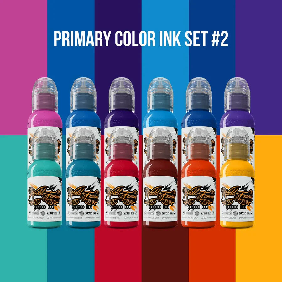 12 Color Primary Set #2 — World Famous Tattoo Ink — 1oz Main image
