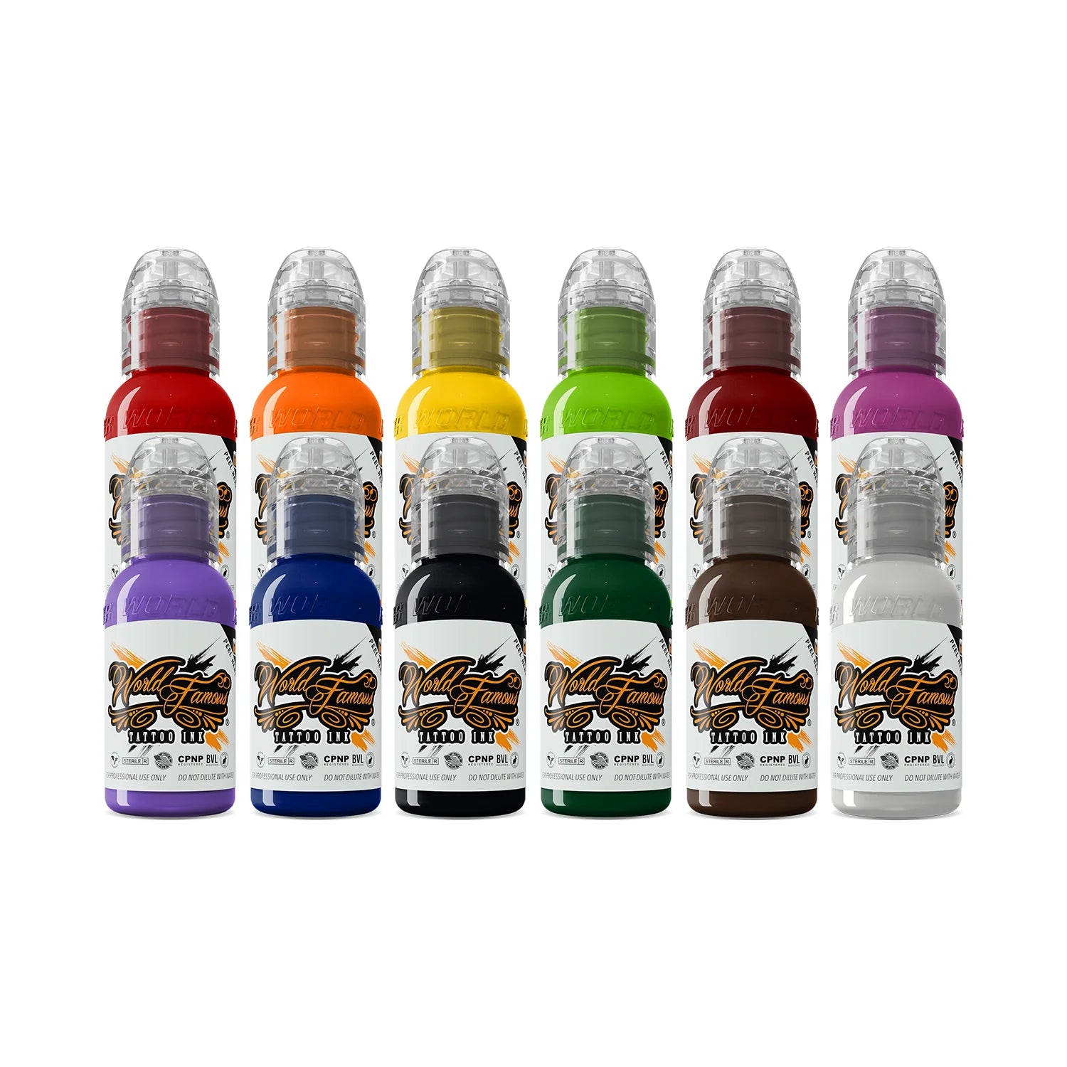 12 Color Primary Set #1 — World Famous Tattoo Ink — 1oz Main image