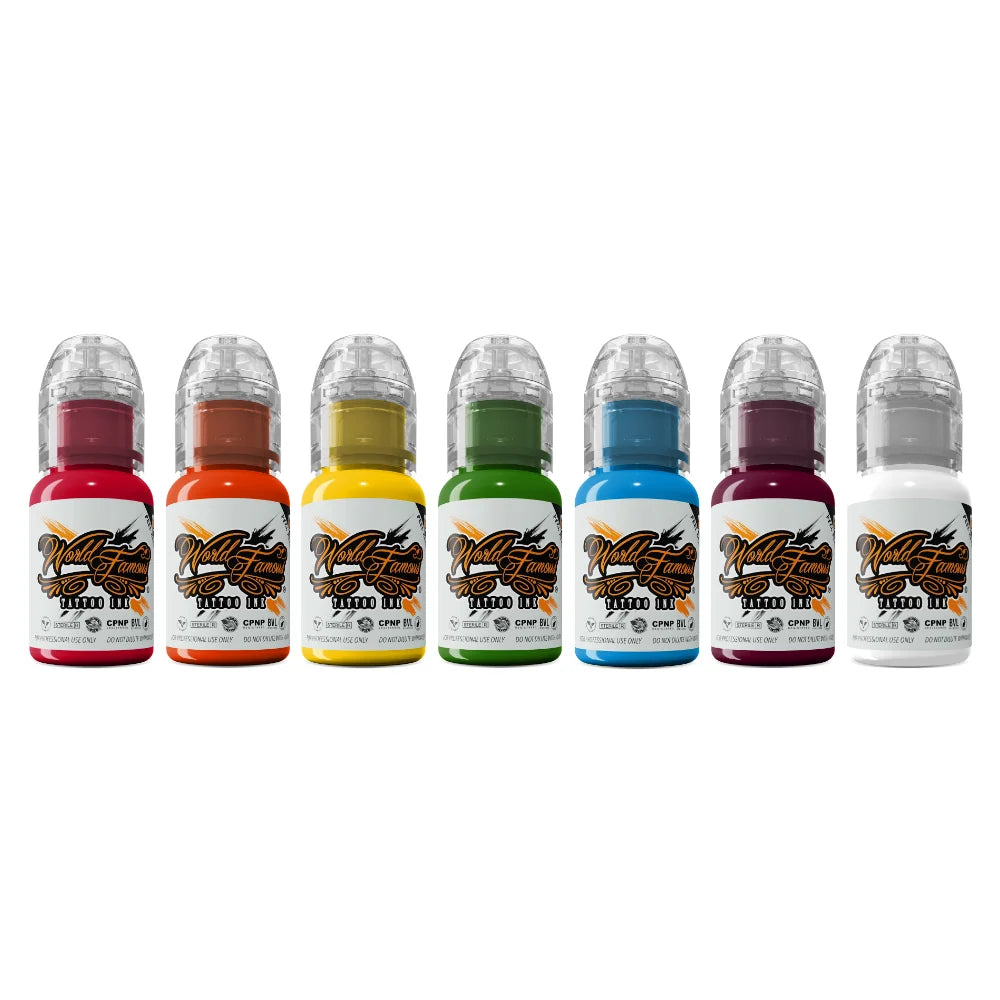 7 Color Simple Set - World Famous Tattoo Ink - 1/2oz Secondary image