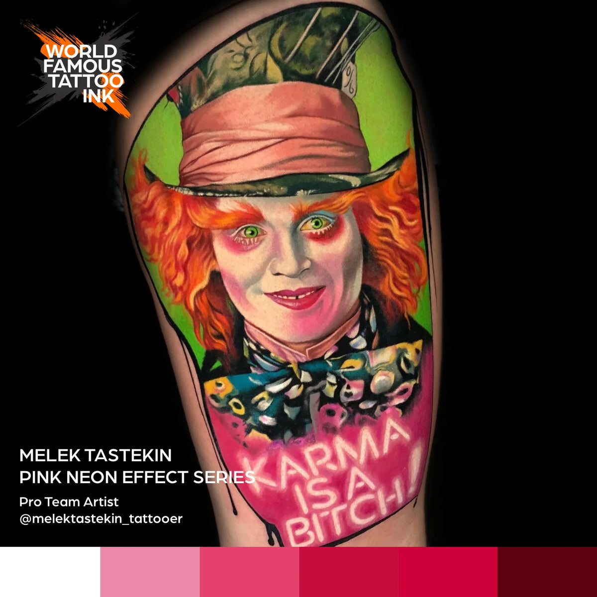 Melek Tastekin's Pink Neon Effect Series Set - World Famous Tattoo Ink- 1oz