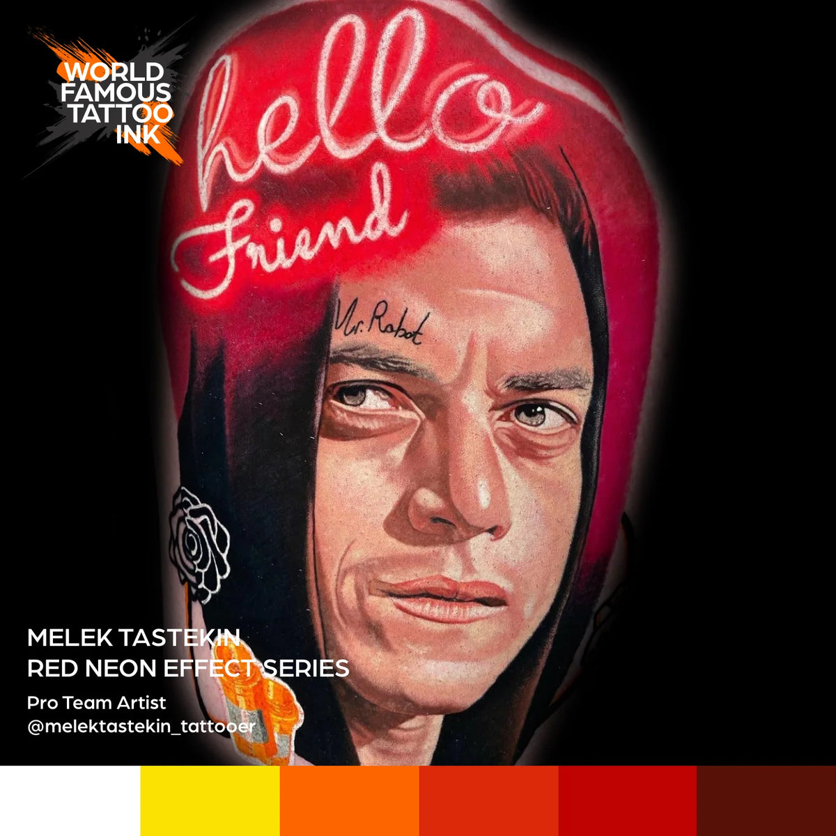 Melek Tastekin's Red Neon Effect Series Set - World Famous Tattoo Ink- 1oz