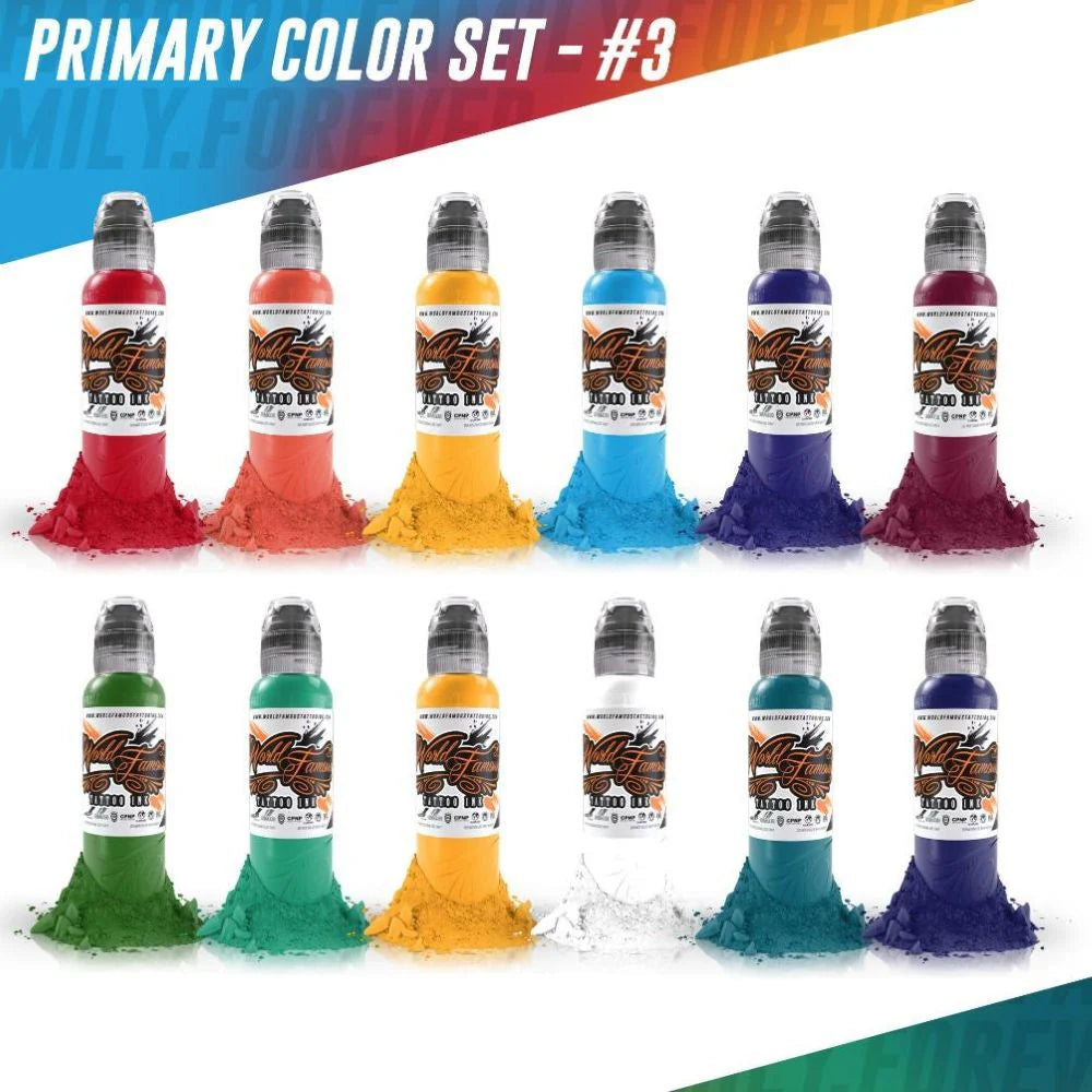 12 Color Primary Set #3 — World Famous Tattoo Ink — 1oz Main image