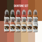 12 Color Skintone Set - World Famous Tattoo Ink - 1oz