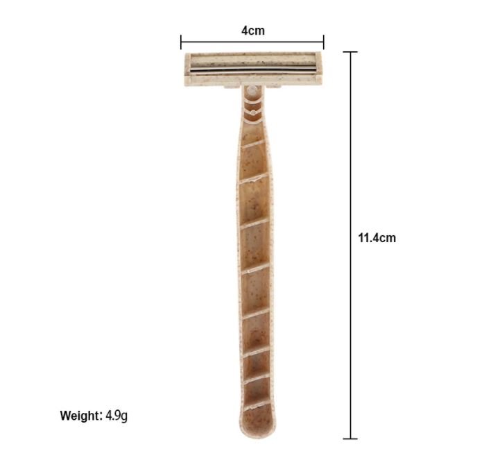 Eco Friendly Razors with 2 Blades - Biodegradable Wheat Straw Material