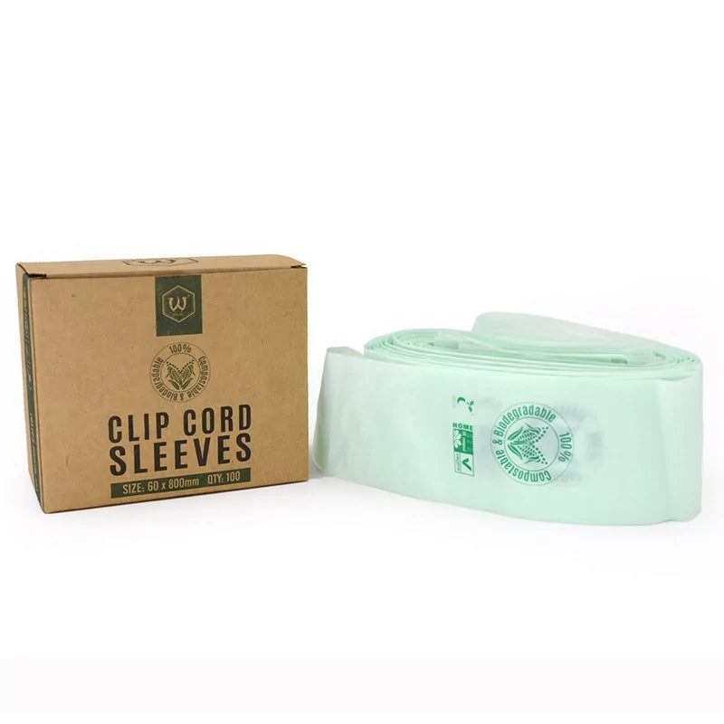 Biodegradable Clip Cord Sleeves - 60mm x 800mm - 100pcs