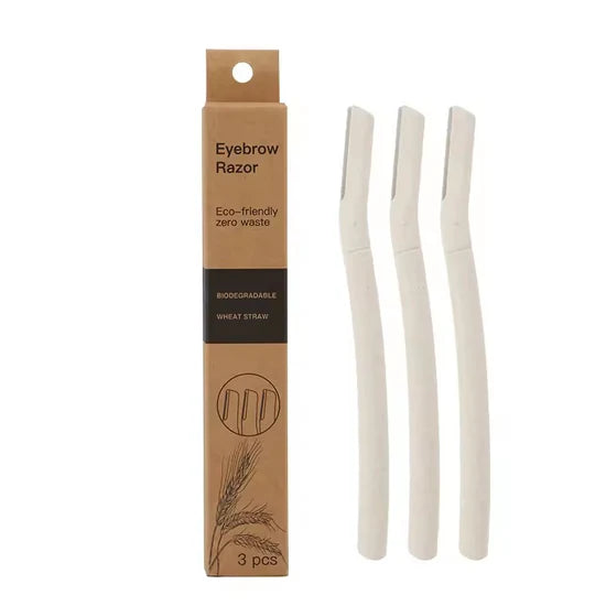 Eco Friendly Eyebrow Razors – Biodegradable Wheat Straw Material – 3pcs Main image