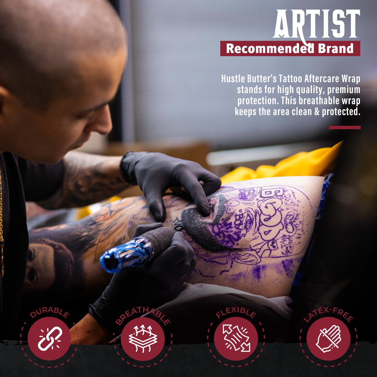 Hustle Butter Tattoo Aftercare Wrap - Professional Size 20cm x 8m