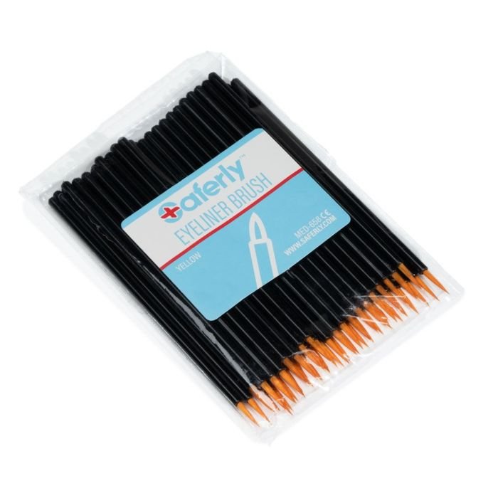 Saferly - Disposable Eyeliner/Detail Brushes - Fine Tip - Pack of 50