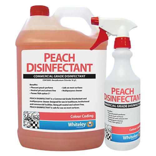Whiteleys Viraclean Peach Disinfectant - Commercial Grade - 5 Litre