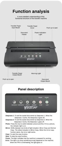 MT200 Tattoo Stencil Printer Transfer Thermal Copier Machine