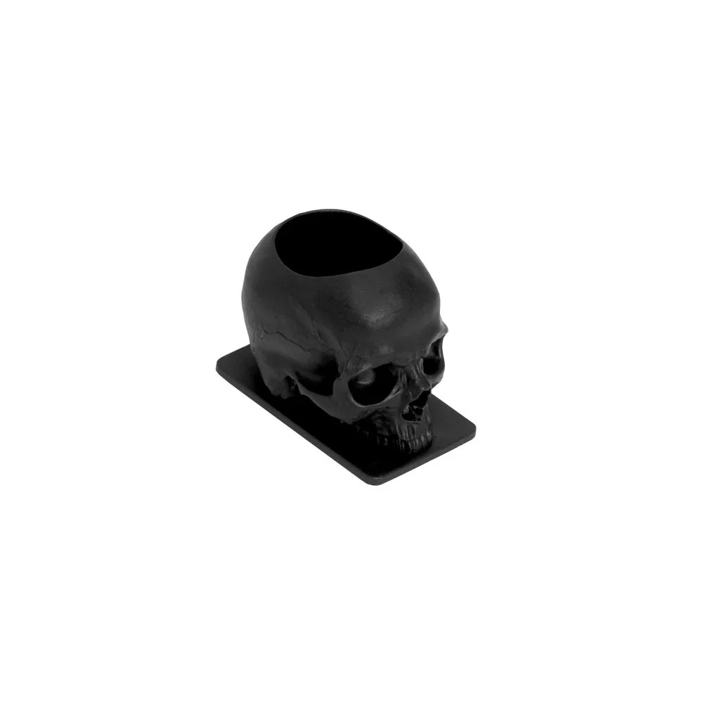Skull Shaped Disposable Tattoo Ink Cups With Base - Black