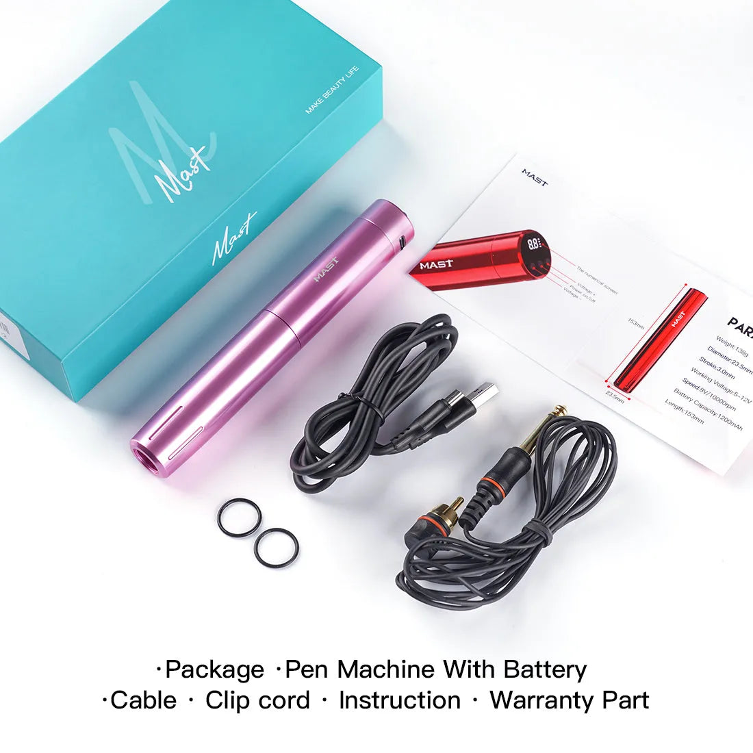 Mast Tour Y22 Wireless Tattoo PMU Machine 3.0mm Stroke