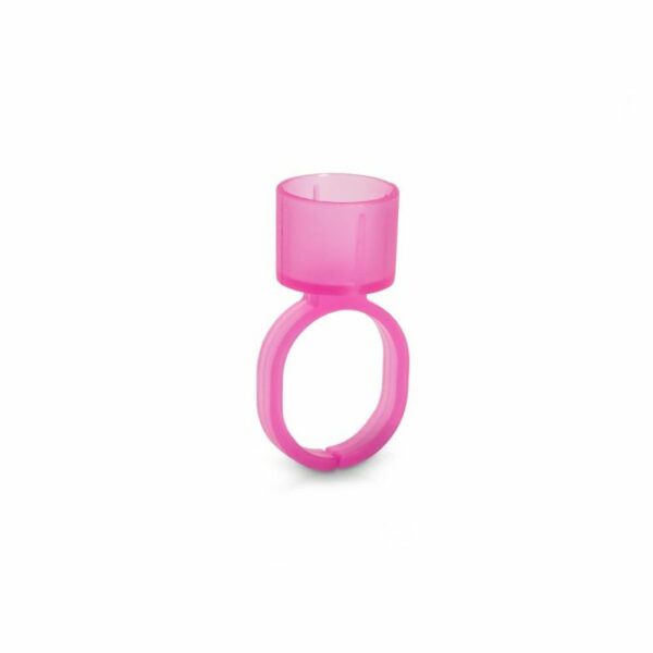 Cosmetic Ink Cup Holder Finger Ring — Pink — Bag of 50 By Saferly USA