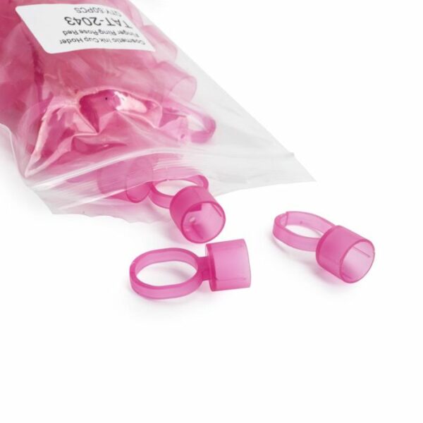 Cosmetic Ink Cup Holder Finger Ring — Pink — Bag of 50 By Saferly USA - Image 5