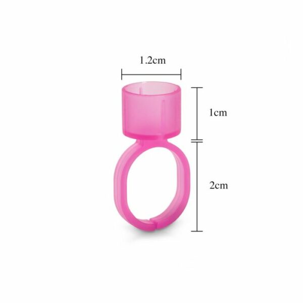 Cosmetic Ink Cup Holder Finger Ring — Pink — Bag of 50 By Saferly USA - Image 3